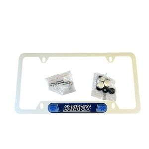 NWT Cowboys License Plate Frame with Hardware Embossed Logo; Blue